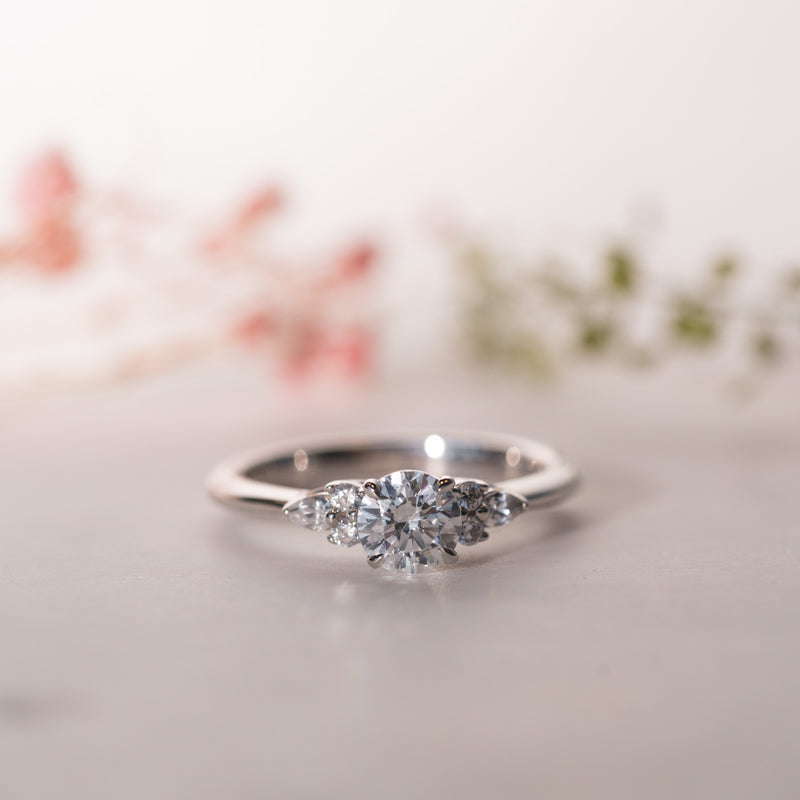 The Farah Ring by Ethica Diamonds with round lab grown diamond centre stone