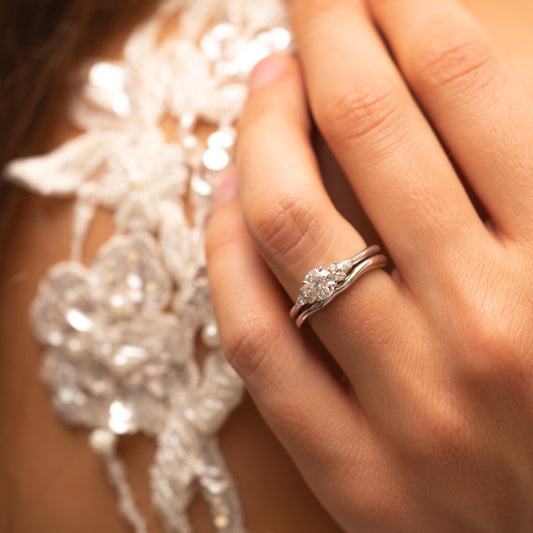 The Farah Wedding Ring | Matching Wedding Band Bridal Set