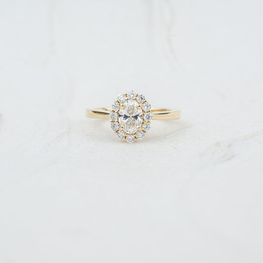 The Fleur | Oval & Round Lab Diamond Vintage Halo Engagement Ring