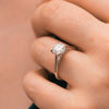 The Flor Ring | 1.33ct E VS1 Lab Diamond Round Hidden Engagement Halo