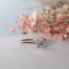 The Flor Ring | 1.33ct E VS1 Lab Diamond Round Hidden Engagement Halo