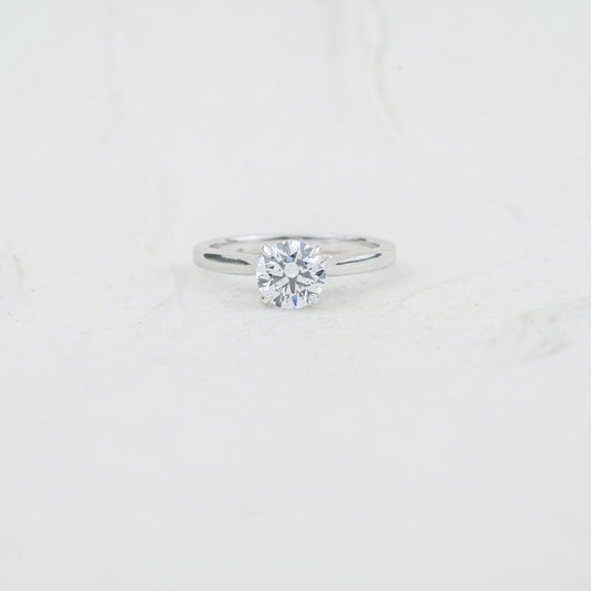 The Flor | Round Lab Diamond Hidden Halo Solitaire Engagement Ring