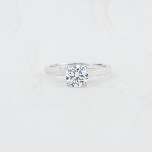 The Flor | Round Lab Diamond Hidden Halo Solitaire Engagement Ring