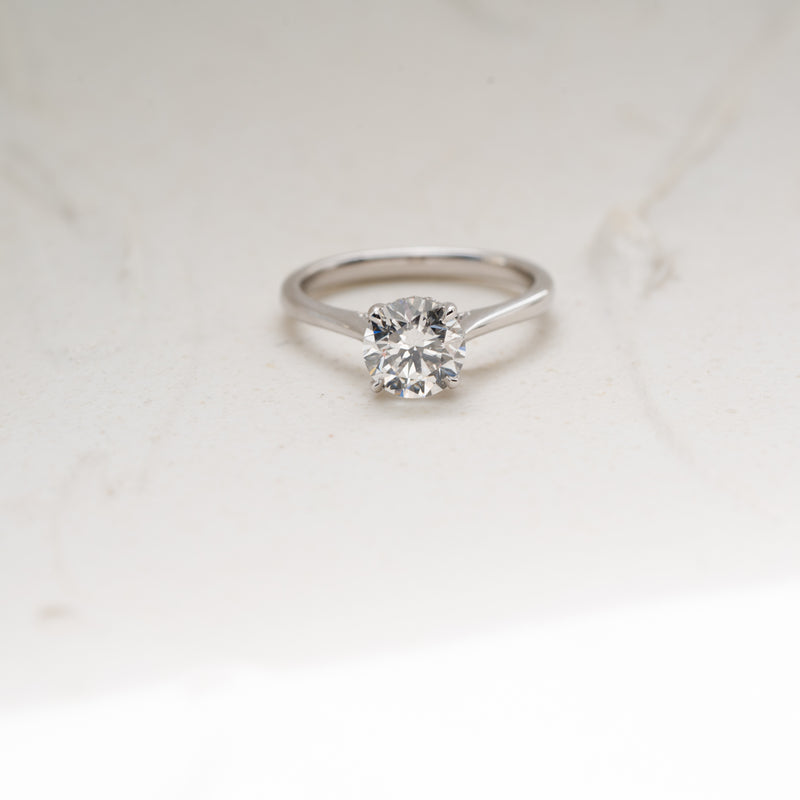 The Flor | Round Lab Diamond Hidden Halo Solitaire Engagement Ring