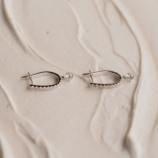The Giovanna | 0.8ct Diamond Drop Hoop Earrings