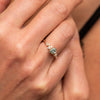 The Serephina Ring | 0.75ct Green Oval Lab Diamond Scattered Accented Engagement