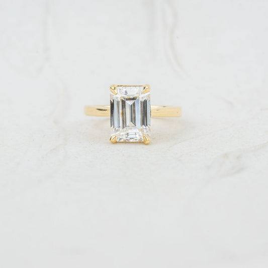 The Iris | Emerald Cut Lab Diamond Talon Claw Engagement Ring