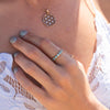 The Jamila Ring | 1.05ct Seafoam Green Moissanite Anniversary Band