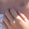 The Jamila Ring | 1.05ct Seafoam Green Moissanite Anniversary Band