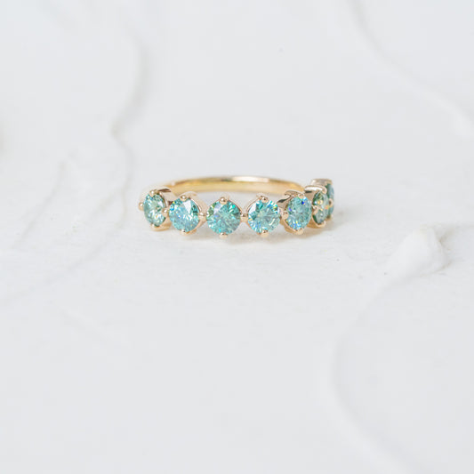 The Jamila | Seafoam Green Moissanite Anniversary Band