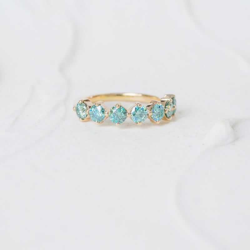 The Jamila | Seafoam Green Moissanite Anniversary Band