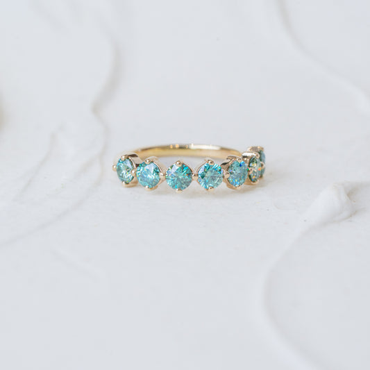 The Jamila | Seafoam Green Moissanite Anniversary Band