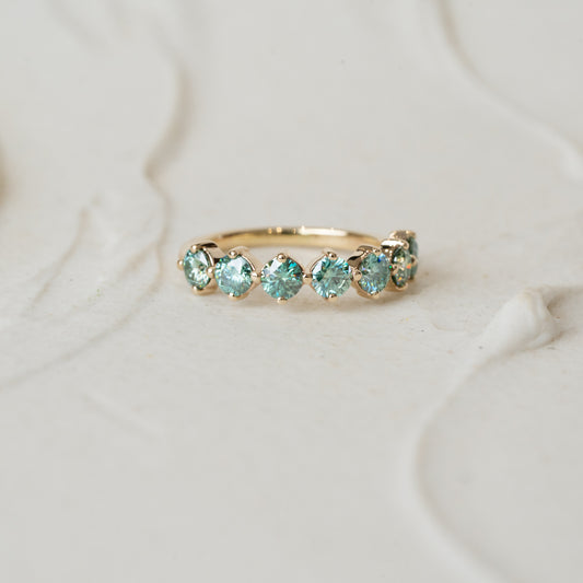 The Jamila | Seafoam Green Moissanite Anniversary Band