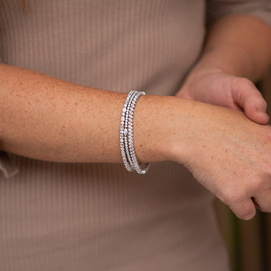 Alternating round and marquise lab diamond tennis bracelet The Josephine by Ethica Diamonds