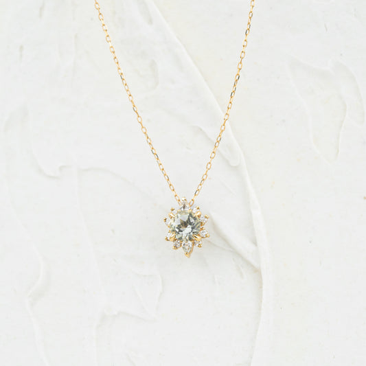 The Karensa Pendant | VS1 D-E Lab Diamonds. Ethical Gemstone. 100% Recycled 9k Gold Halo