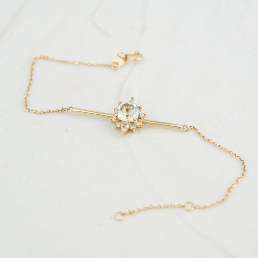 The Karensa | Round & Pear Cut Lab Diamond & Green Amethyst Bracelet