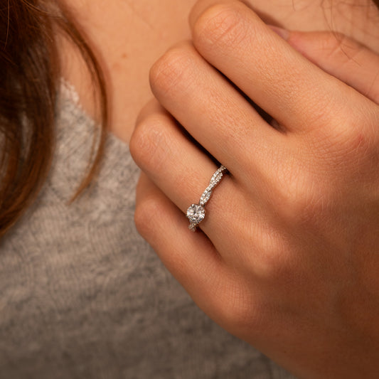 The Katie Ring | Lab Diamond Round Rope Shank Engagement