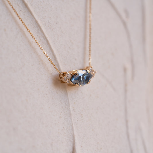 The Lani | Accented Blue Marquise Necklace