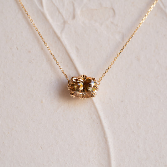 The Leilani | 2.32ct Cognac Cushion Cut Gemstone Necklace