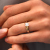 The Leola Ring | Lab Diamond Cushion Accented Engagement Solitaire