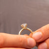 The Leola Ring | Lab Diamond Cushion Accented Engagement Solitaire
