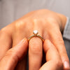 The Leola Ring | Lab Diamond Cushion Accented Engagement Solitaire