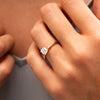 The Leola Ring | Lab Diamond Cushion Accented Engagement Solitaire