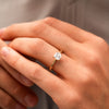 The Leola Ring | Lab Diamond Cushion Accented Engagement Solitaire