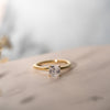 The Leola Ring | Lab Diamond Cushion Accented Engagement Solitaire
