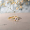 The Leola Ring | Lab Diamond Cushion Accented Engagement Solitaire
