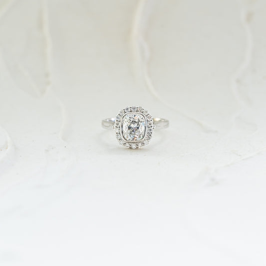 The Lovina | Cushion Cut Lab Diamond Classic Halo Engagement Ring