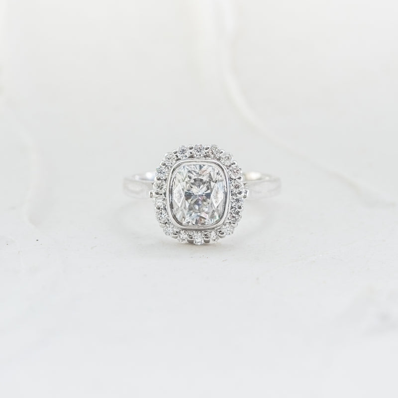 The Lovina | Cushion Cut Lab Diamond Classic Halo Engagement Ring