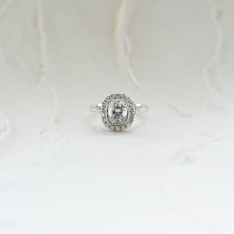 The Lovina | Cushion Cut Lab Diamond Classic Halo Engagement Ring