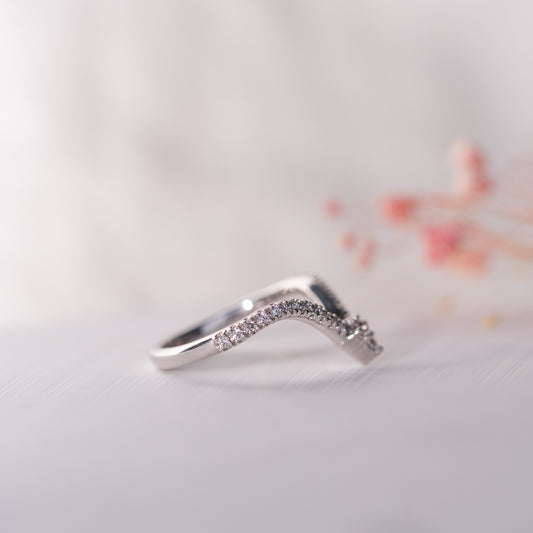 The Lux Ring | Lab Diamond Pavé Chevron Shaped Band