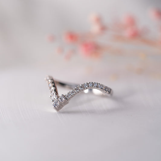The Lux Ring | Lab Diamond Pavé Chevron Shaped Band