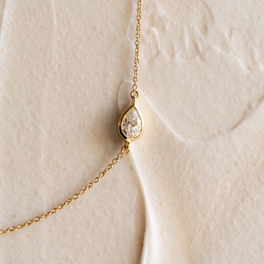 The Manon | Single Pear Cut 0.5ct Diamond Bracelet