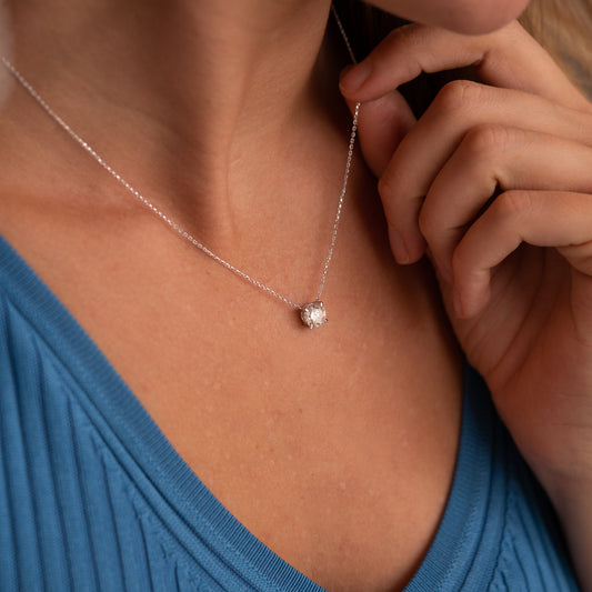 The Margaux | 1.5ct Floating Solitaire Diamond Pendant in 9k Gold