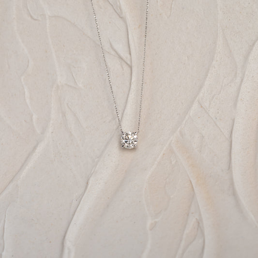 The Margaux | 1.5ct Floating Solitaire Diamond Pendant in 9k Gold