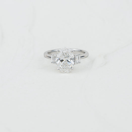 The Marni | Oval Lab Diamond Accented Art Deco Engagement Ring