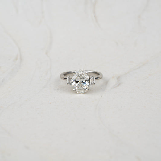 The Marni | Oval Lab Diamond Accented Art Deco Engagement Ring