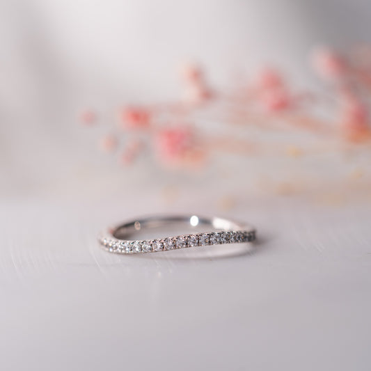 The Meera Ring | Lab Diamond Shaped Pavé Wave Band