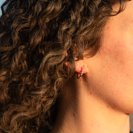 The Merouda Earrings | VS1 D-E Lab Diamonds. 100% Recycled 9k Gold Huggies