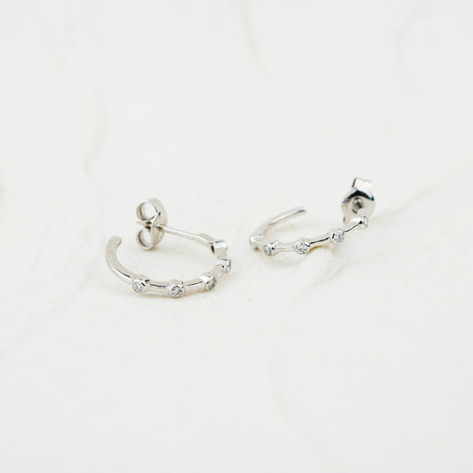 The Merouda Earrings | VS1 D-E Lab Diamonds. 100% Recycled 9k Gold Huggies