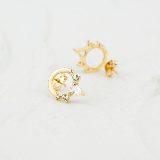 The Merryn Earrings | VS1 D-E Lab Diamonds. 100% Recycled 9k Gold Tiara