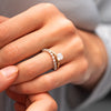 The Leola Ring | Lab Diamond Cushion Accented Engagement Solitaire