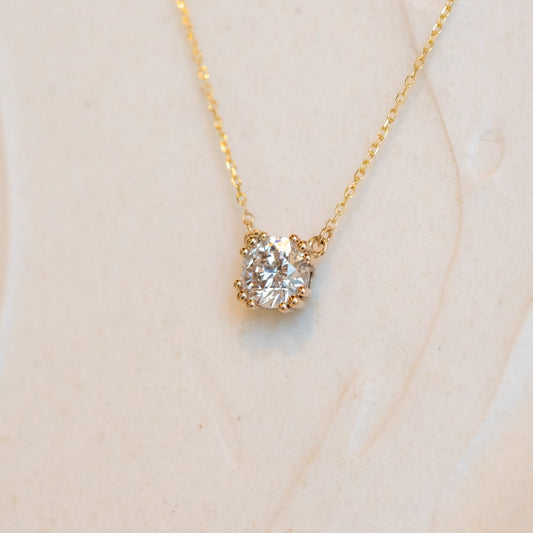 The Nessa | 1.0ct Round Solitaire Lab Diamond Split Claw Pendant