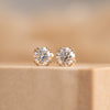 The Nessa Earrings | Round Lab Diamond Split Claw Studs 9k yellow gold
