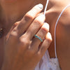 The Nova Ring | Seafoam Pear Sea Foam Green Moissanite Assymetric Stacking Band