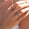 The Nova Ring | Seafoam Pear Sea Foam Green Moissanite Assymetric Stacking Band