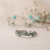 The Nova Ring | Seafoam Pear Sea Foam Green Moissanite Assymetric Stacking Band